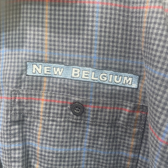 Patagonia New Belgium men's XL Organic Cotton long sleeve button-down Blue plaid - Picture 2 of 9